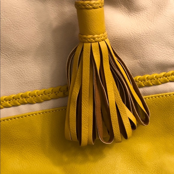 Big Buddha Yellow and Cream Tote Bag - Picture 4 of 11
